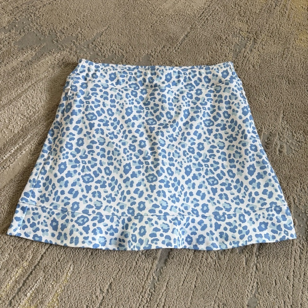 Renwick skort golf leopard print flounce skirt white blue tennis athletic medium